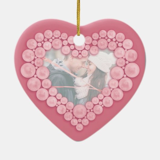 バラクォーツ第結婚2周年記念ハートピンク セラミックオーナメント (裏面)