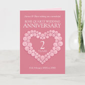 バラクォーツ結婚2周年ピンクハート カード (正面)