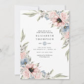 バラクォーツ&セレニティブルーフローラブライダルシャワー 招待状 (正面)