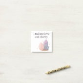 バラクォーツ&蛍石の結晶確認 ポストイット (デスク上)