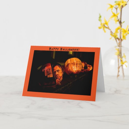 バラクオバマのハロウィーン – グリーティングカード (黄色い花)