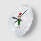バラクオバマサンタ ラウンド壁時計 (傾斜)