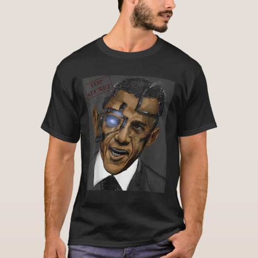 バラクオバマ大統領クール悪ロボット Tシャツ (正面)