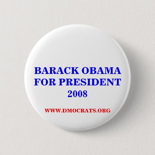 バラクオバマ大統領向け2008ボタン 缶バッジ (正面)