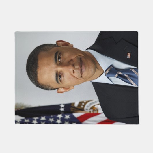 バラクオバマ米大統領ホワイトハウスポートレート ドアマット (正面)
