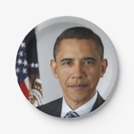 バラクオバマ米大統領ホワイトハウスポートレート ペーパープレート