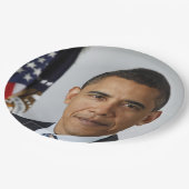 バラクオバマ米大統領ホワイトハウスポートレート ペーパープレート (アングル)