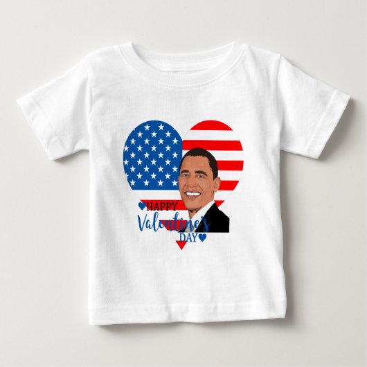 バラクオバマ・バレンタイン ベビーTシャツ (正面)