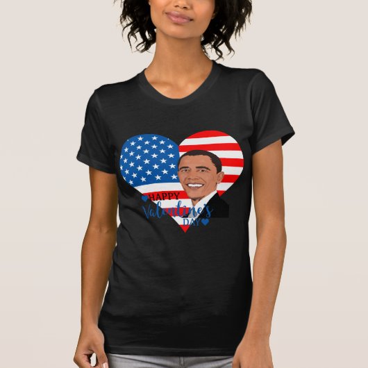 バラクオバマ・バレンタイン Tシャツ (正面)