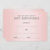 バラクオーツシャビーシックモダンギフト証明書 (正面/裏面)