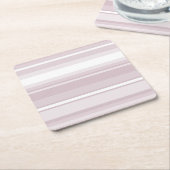 バラクオーツストライプピンク スクエアペーパーコースター (アングル)