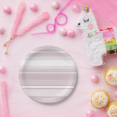 バラクオーツストライプピンク ペーパープレート (パーティー)