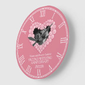 バラクオーツハート結婚ピンク記念日 ラージ壁時計 (傾斜)