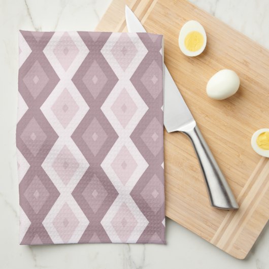 バラクオーツピンクダイヤモンドパターン キッチンタオル (四つ折り)