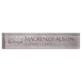 バラクオーツマット |ほこりっぽいメイブピンクモノグラム デスクネームプレート (正面)