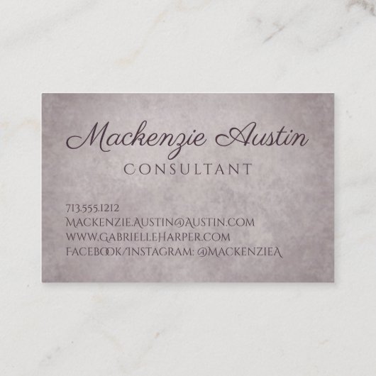 バラクオーツマット |ほこりっぽいメイブピンクモノグラム 名刺 (裏面)