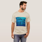 バラクダ潜水深い海海水熱帯波 Tシャツ (正面フル)