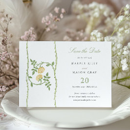 バラクラシックつる植物「日付を保存」カード 招待状