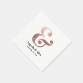 バラクラシックゴールドフォイルアンパサンド結婚ズ スタンダードカクテルナプキン (角)