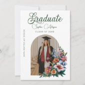 バラクラシックフラワーガーデン写真卒業 招待状 (正面)