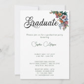 バラクラシックフラワーガーデン写真卒業 招待状 (裏面)