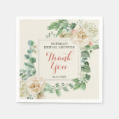 バラクラシックフローラブライダルシャワーありがとう スタンダードカクテルナプキン (正面)