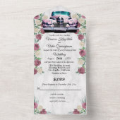 バラクラシック車すべて1つの結婚式招待状 オールインワン招待状 (内側)