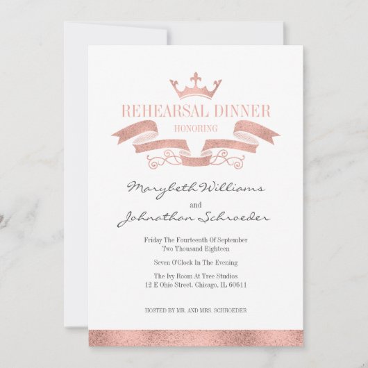 バラクラシック金ゴールドクレストリハーサルディナーカード 招待状 (正面)