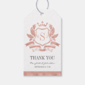 バラクラシック金ゴールドクレスト結婚の感謝のギフトラベル ギフトタグ (正面)