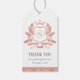 バラクラシック金ゴールドクレスト結婚の感謝のギフトラベル ギフトタグ