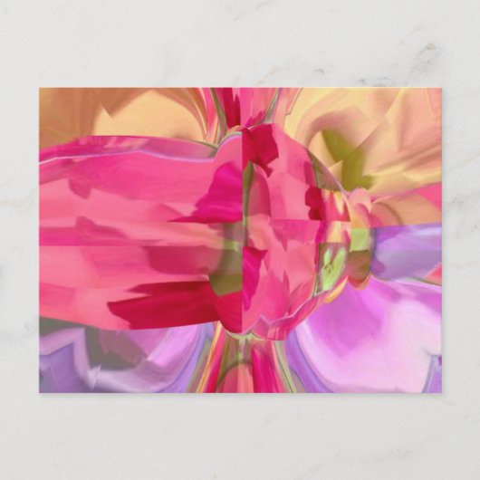 バラクリスタル – RedRose PinkRose Bud n Petal ポストカード (正面)