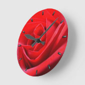 バラクロックレッドローズフラワーウォールクロックバラデコール ラウンド壁時計 (傾斜)