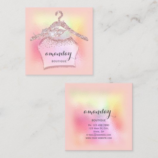 バラクローゼット布ハンガードレスブティックスクエア スクエア名刺 (正面/裏面)