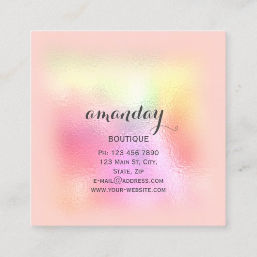 バラクローゼット布ハンガードレスブティックスクエア スクエア名刺 (裏面)