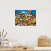 バラクーダスオーバーコーラルリーフ ポスター (キッチン)