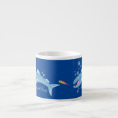 バラクーダフィッシュ空腹魚釣り漫画イラストレーション エスプレッソカップ (正面)