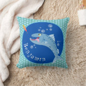 バラクーダフィッシュ空腹魚釣り漫画イラストレーション クッション (ブランケット)