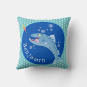 バラクーダフィッシュ空腹魚釣り漫画イラストレーション クッション (裏面)