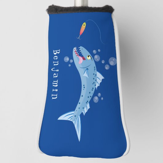 バラクーダフィッシュ空腹魚釣り漫画イラストレーション ゴルフヘッドカバー (回転90)