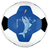 バラクーダフィッシュ空腹魚釣り漫画イラストレーション サッカーボール (回転)