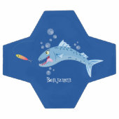 バラクーダフィッシュ空腹魚釣り漫画イラストレーション サッカーボール (フラット)