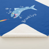 バラクーダフィッシュ空腹魚釣り漫画イラストレーション シェルパブランケット (3/4)