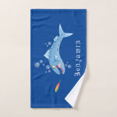 バラクーダフィッシュ空腹魚釣り漫画イラストレーション バスタオルセット (ハンドタオル)