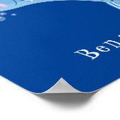 バラクーダフィッシュ空腹魚釣り漫画イラストレーション ポスター (角)