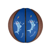 バラクーダフィッシュ空腹魚釣り漫画イラストレーション ミニバスケットボール (縦)