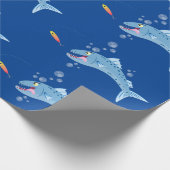 バラクーダフィッシュ空腹魚釣り漫画イラストレーション ラッピングペーパー (角)