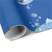 バラクーダフィッシュ空腹魚釣り漫画イラストレーション ラッピングペーパー (ロールコーナー)