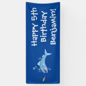 バラクーダフィッシュ空腹魚釣り漫画イラストレーション 横断幕 (縦)