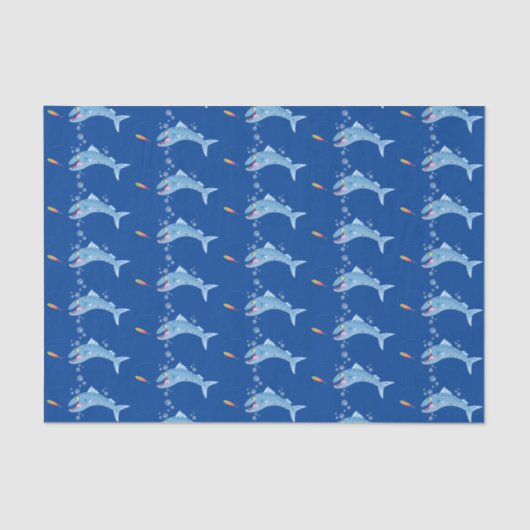 バラクーダフィッシュ空腹魚釣り漫画イラストレーション 薄葉紙 (正面)