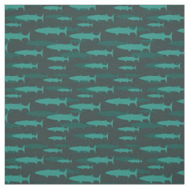 バラクーダブルーの魚の模様 ファブリック